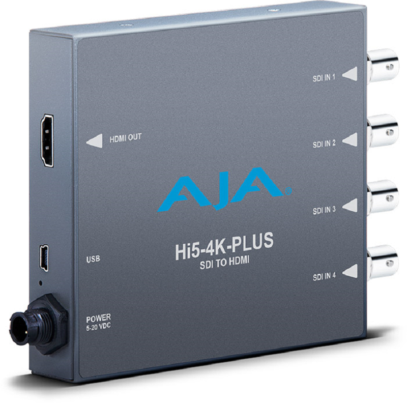 AJA Converter 4 x 3G-SDI auf HDMI2.0 UHD/ 4K Hi5-4K Plus